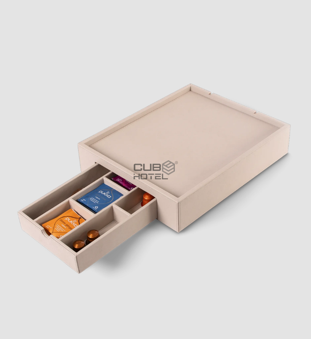 Beige Welcome Tray with Drawer